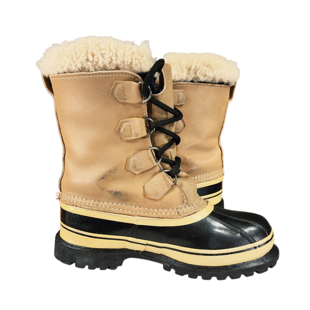 Vtg Sorel Caribou Kaufman Snow Boots sz 7 Mens Canada Leather Winter Waterproof - Picture 7 of 14